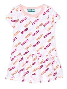 Kenzo Kids robe à logo imprimé - Blanc