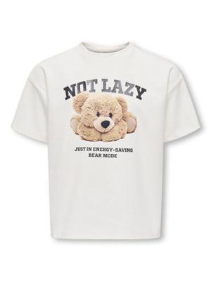 Kids ONLY winter top meisjes - wit - KogBillie - regular fit, korte mouw
