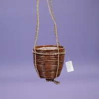 Hangpot streep brons d15h14cm - thumbnail