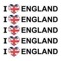 Sticker - 10x - I love England - 19 x 4 cm - Engeland - landenthema