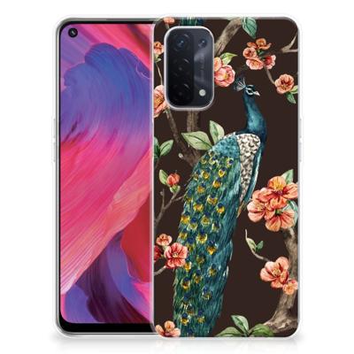 OPPO A74 5G | A54 5G | TPU Hoesje | Pauw met Bloemen