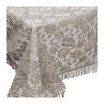 Unique Living tafelkleed/tafellaken - buiten/binnen - lichtgrijs - 140 x 180 cm - Kant patroon
