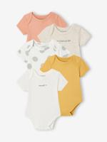 Set van 5 body's baby korte mouwen ecru