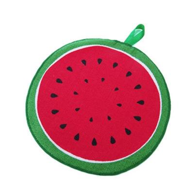 Soft Plush Kitchen Fabric Microfiber Hanging Washcloth Quick-Dry Hand Towel(Watermelon)