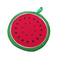 Soft Plush Kitchen Fabric Microfiber Hanging Washcloth Quick-Dry Hand Towel(Watermelon)