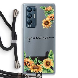 Zonnebloemen: Oppo Find X3 Neo Transparant Hoesje met koord