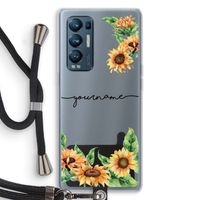 Zonnebloemen: Oppo Find X3 Neo Transparant Hoesje met koord