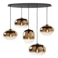 Highlight Hanglamp Bellini Ovaal Gold Transparant Glas 5Lichts