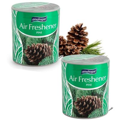 Geur gel Dennen geur - 2x - 95 gram - geur blikje - 6 x 7 cm - auto/interieurparfum/luchtverfrisser