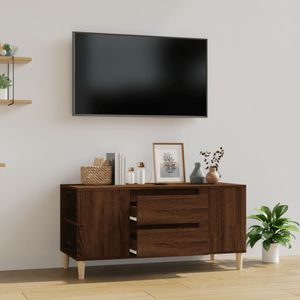 Tv-meubel 102x44,5x50 cm bewerkt hout bruineikenkleurig