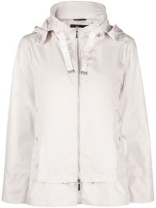 Moorer manteau zippé à capuche - Blanc