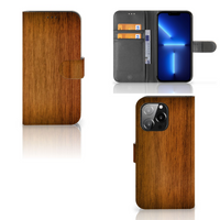 iPhone 13 Pro Book Style Case Donker Hout