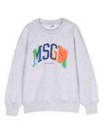 MSGM Kids sweat en coton à logo imprimé - Gris