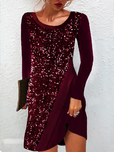 Loose Sequin Long Sleeve Party Dress