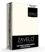 Zavelo Hoeslaken Katoen Strijkvrij Ivoor-Lits-jumeaux (200x220 cm)