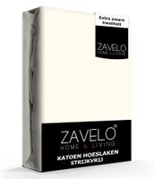 Zavelo Hoeslaken Katoen Strijkvrij Ivoor-Twijfelaar (120x200 cm) - thumbnail