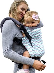 Kinderhop draagzak Multi Grow Zig Zag turqouise/grijs