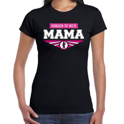 Verkozen tot beste mama t-shirt zwart dames - Moederdag / verjaardag shirt Verkozen tot beste mama t-shirt zwart dames - Moederdag / verjaardag shirt