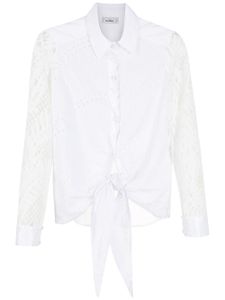 Amir Slama chemise à empiècements en broderie anglaise - Blanc