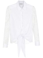 Amir Slama chemise à empiècements en broderie anglaise - Blanc - thumbnail