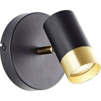 Brilliant Wandspot 12,5cm G03410/86 Wandlamp GU10 Zwart/zand, Goud (mat)