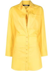 Jacquemus robe-chemise La Robe Baunhilha à coupe courte - Jaune