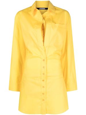 Jacquemus robe-chemise La Robe Baunhilha à coupe courte - Jaune