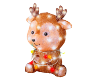 LEDrendier l27b32h38 cm bruin/k.wit/mlt - Lumineo
