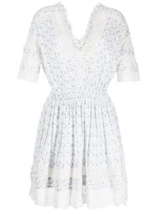 LoveShackFancy robe courte Newton à fleurs - Blanc