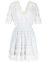 LoveShackFancy robe courte Newton à fleurs - Blanc