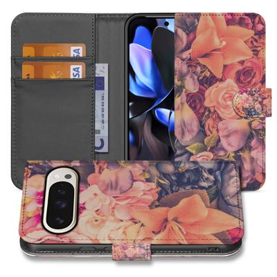 Telefoonhoesje Google Pixel 10 | 10 Pro Bosje Bloemen Roze Oranje Paars | Portemonnee hoesje