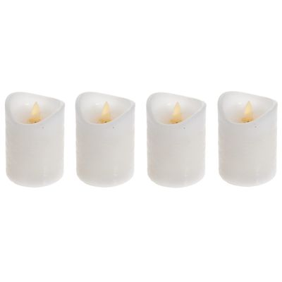 Set van 4x stuks led kaarsen/stompkaarsen wit met afstandsbediening