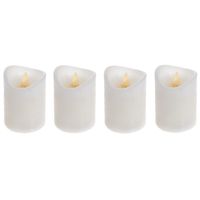 Set van 4x stuks led kaarsen/stompkaarsen wit met afstandsbediening