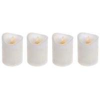 Set van 4x stuks led kaarsen/stompkaarsen wit met afstandsbediening
