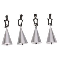 Tafelkleedgewichtjes kegels - 4x - zilver - 7 cm - tafellaken gewichtjes