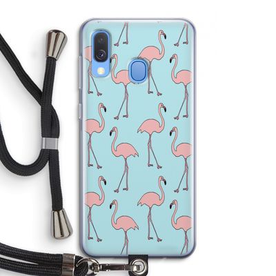 Anything Flamingoes: Samsung Galaxy A40 Transparant Hoesje met koord
