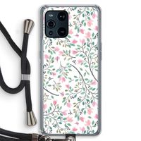 Sierlijke bloemen: Oppo Find X3 Pro Transparant Hoesje met koord