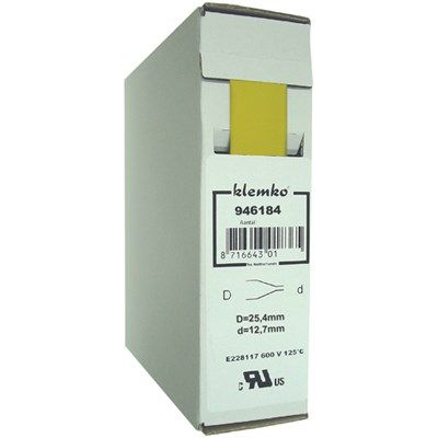 Krimpkous Polyolefin 2:1 In Trekbox Geel 25,4 > 12,7mm
