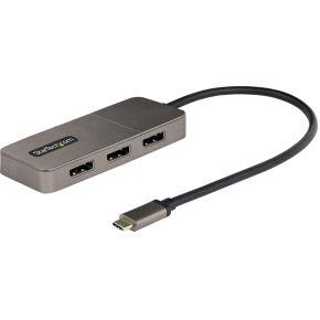 StarTech.com 3-Port USB-C Multi-Monitor Adapter, USB Type-C naar 3x DisplayPort 1.4 MST Hub, Triple