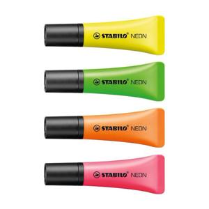 Stabilo neon tekstmarkeerstift, 4st.