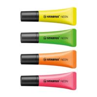 Stabilo neon tekstmarkeerstift, 4st. - thumbnail