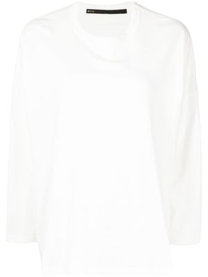 Muller Of Yoshiokubo sweat en coton à effet d'épaules descendues - Blanc