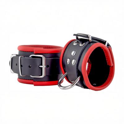 Red Leather Leren Handboeien - Rood/Zwart