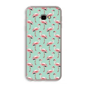 Flamingoprint groen: Samsung Galaxy J4 Plus Transparant Hoesje