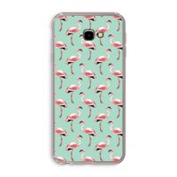 Flamingoprint groen: Samsung Galaxy J4 Plus Transparant Hoesje