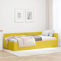 Hoekbedframe met hoofdeinde Geel 90 cm x 200 cm Fluweel
