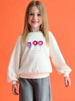 Meisjessweater met fantasiemotief ecru
