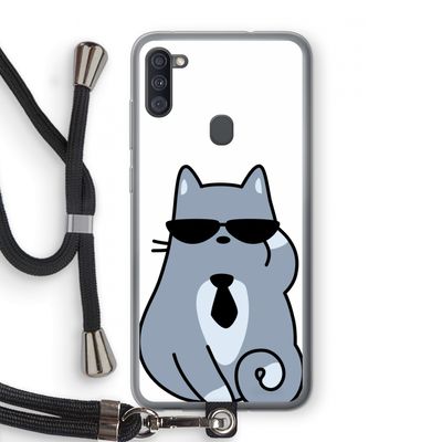 Cool cat: Samsung Galaxy A11 Transparant Hoesje met koord