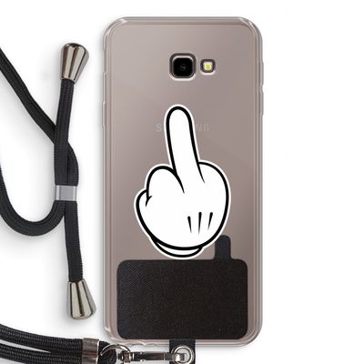 Middle finger black: Samsung Galaxy J4 Plus Transparant Hoesje met koord