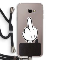 Middle finger black: Samsung Galaxy J4 Plus Transparant Hoesje met koord